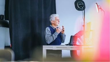 Fokus auf Marko Prislin während eines Vortrags